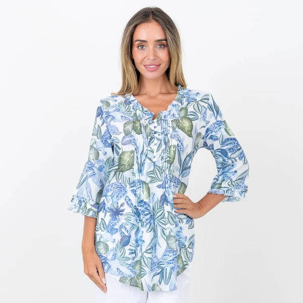REMONA BLUE LEAF HAVEN SHIRT