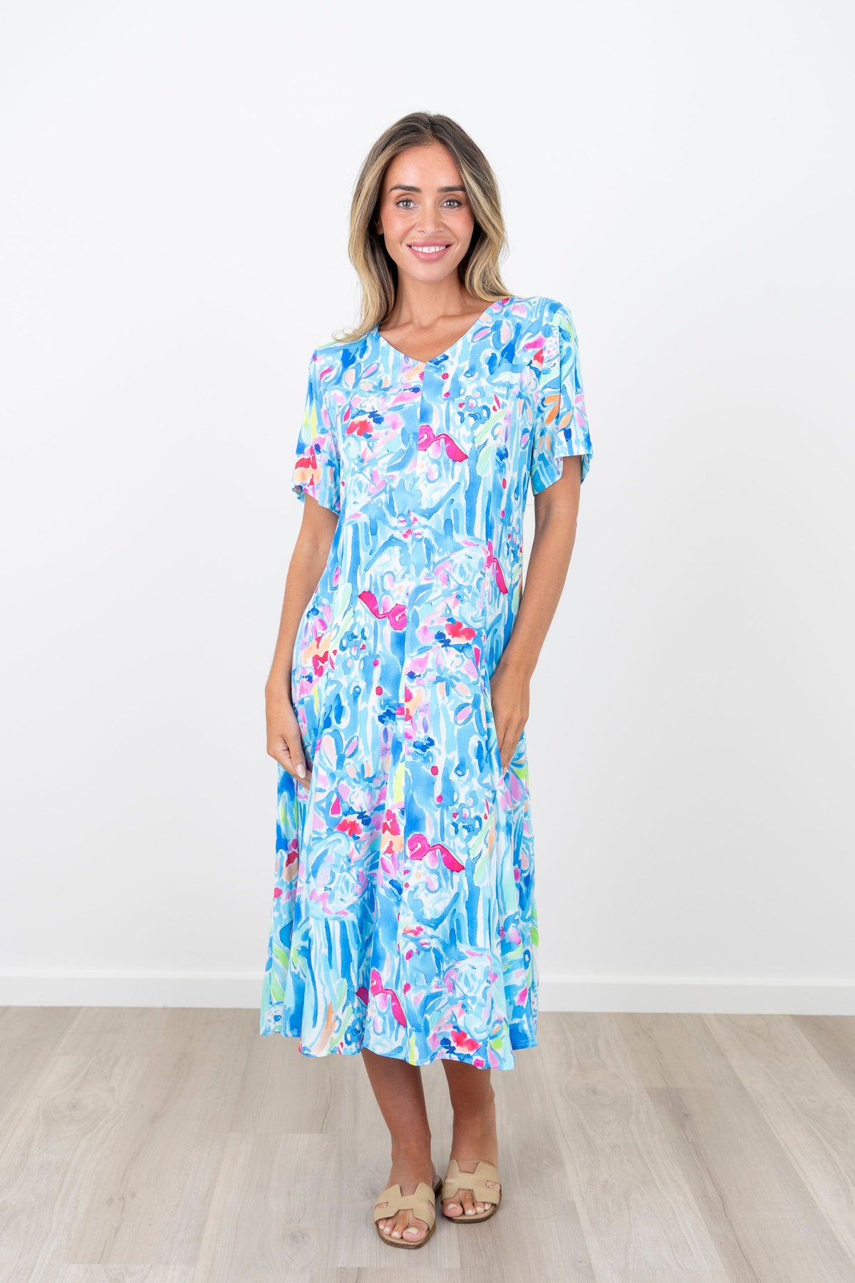 RENOMA BLU DRIFT CASCADE DRESS