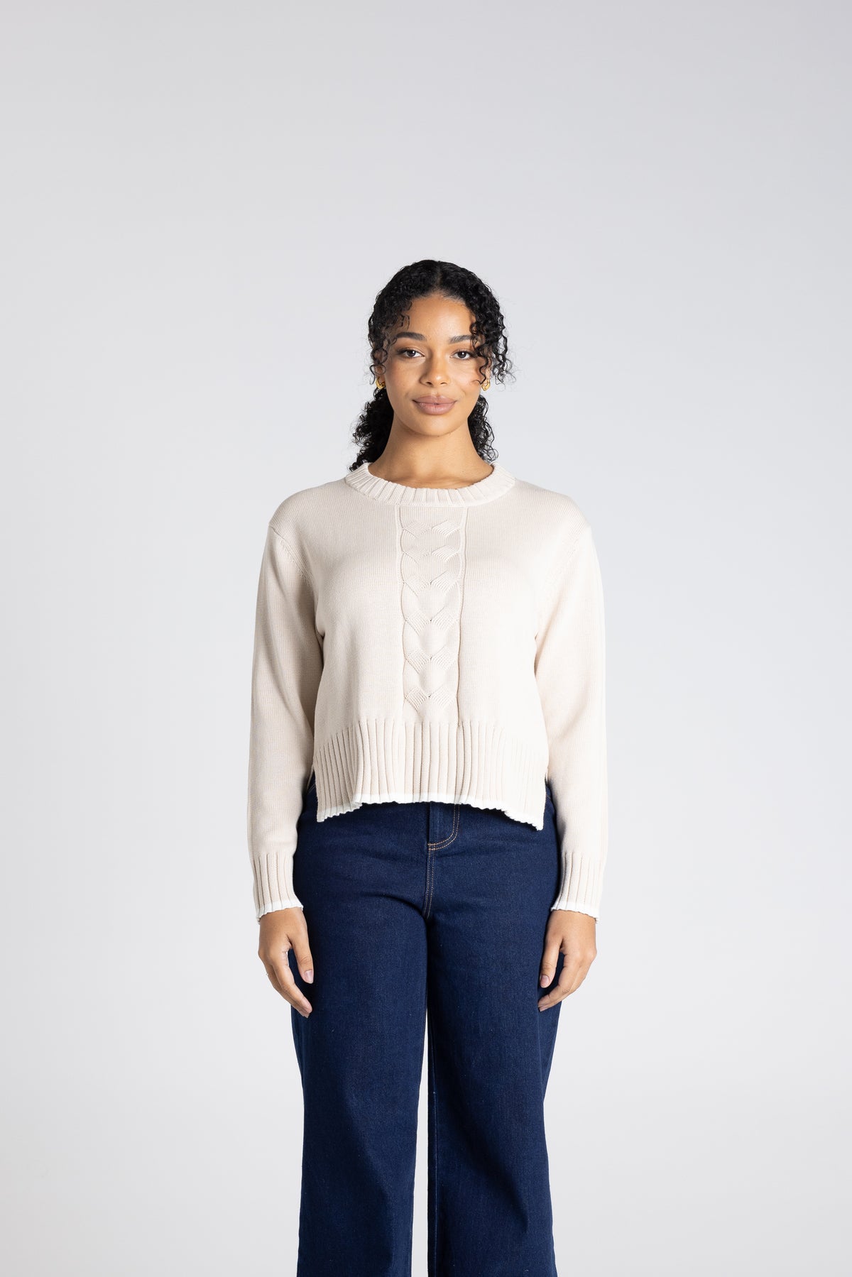 CABLE KNIT W TIPPING