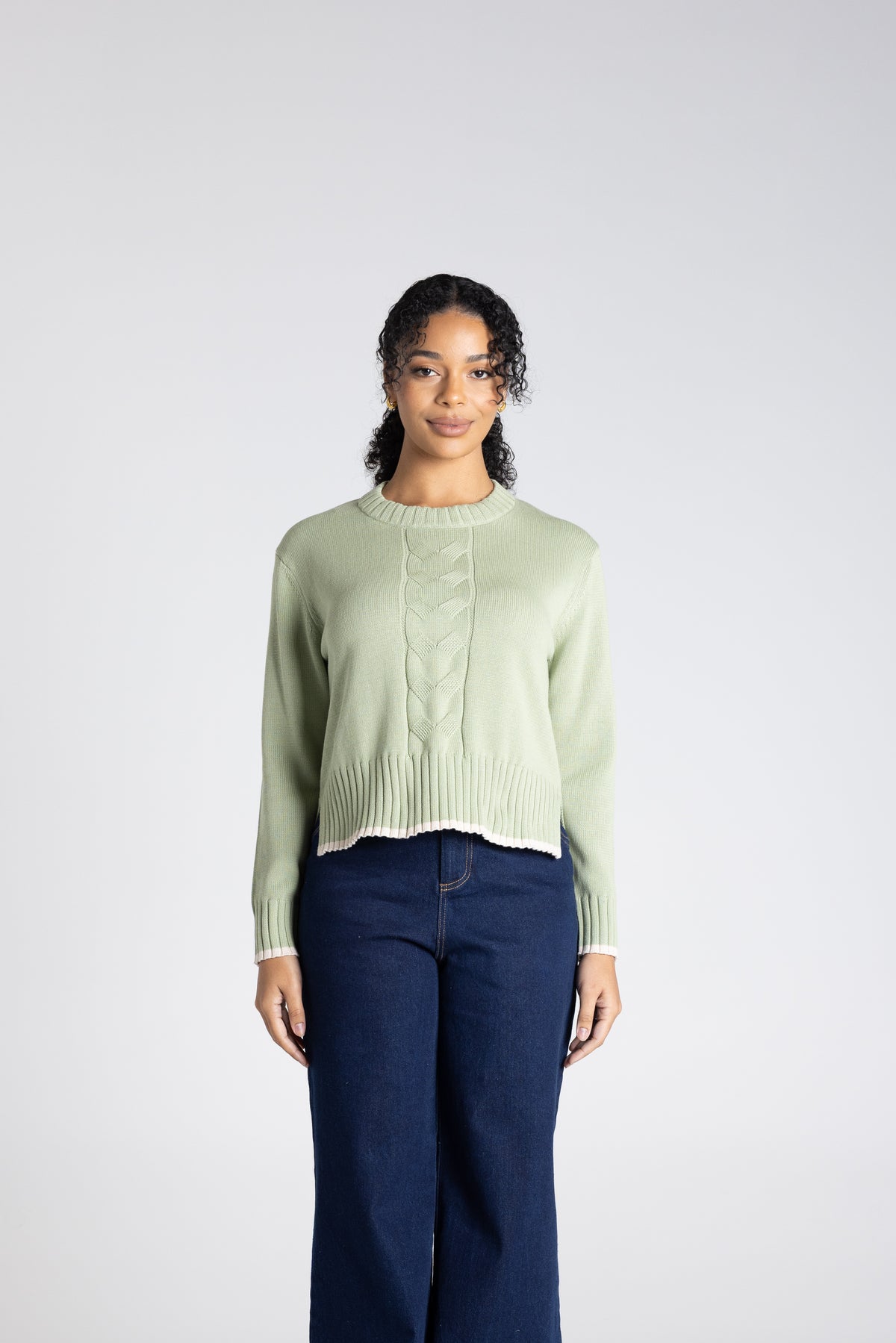 CABLE KNIT W TIPPING