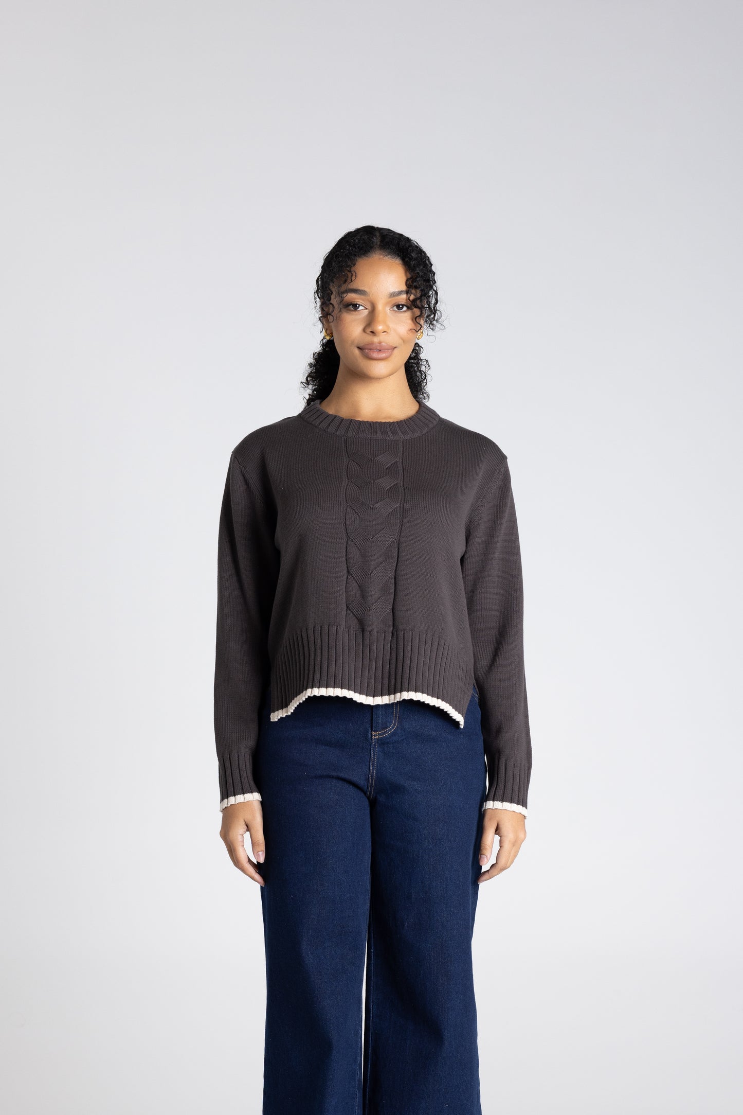CABLE KNIT W TIPPING
