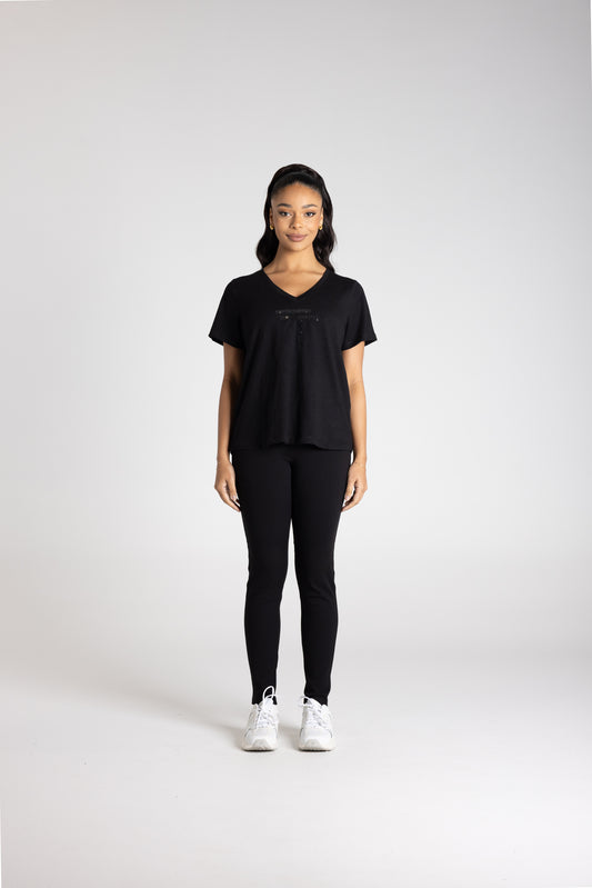 V NECK TSHIRT SEQUINS