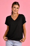 BAMBOO VNECK BOX TEE