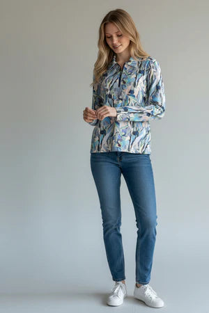 HUGHES ZIP PRINT POLO