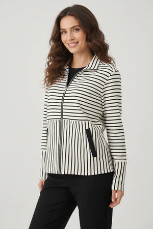 STRIPE ZIP JACKET